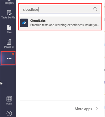How to use CloudLabs Teams App
